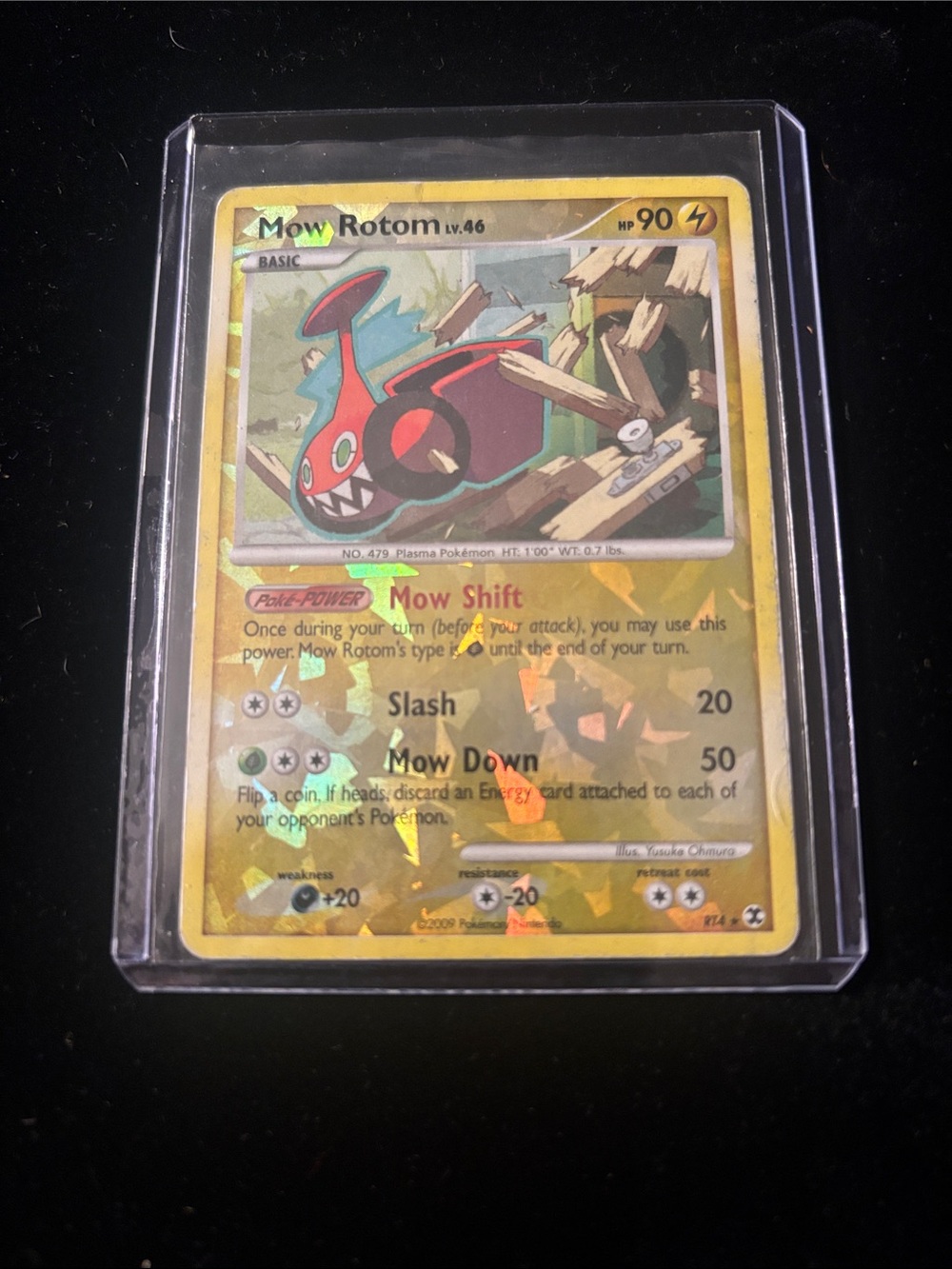 Mow Rotom Holo Pokémon Trading Card - Yellow/Red